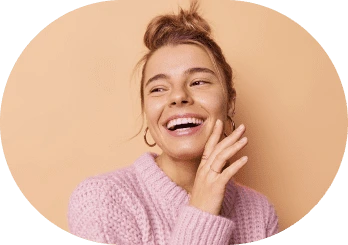 Smiling woman in pink